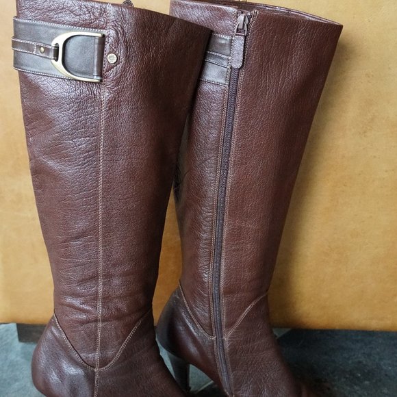 Cole Haan Nike Air Brown Buckle Knee Boots 9.5 - Picture 1 of 9